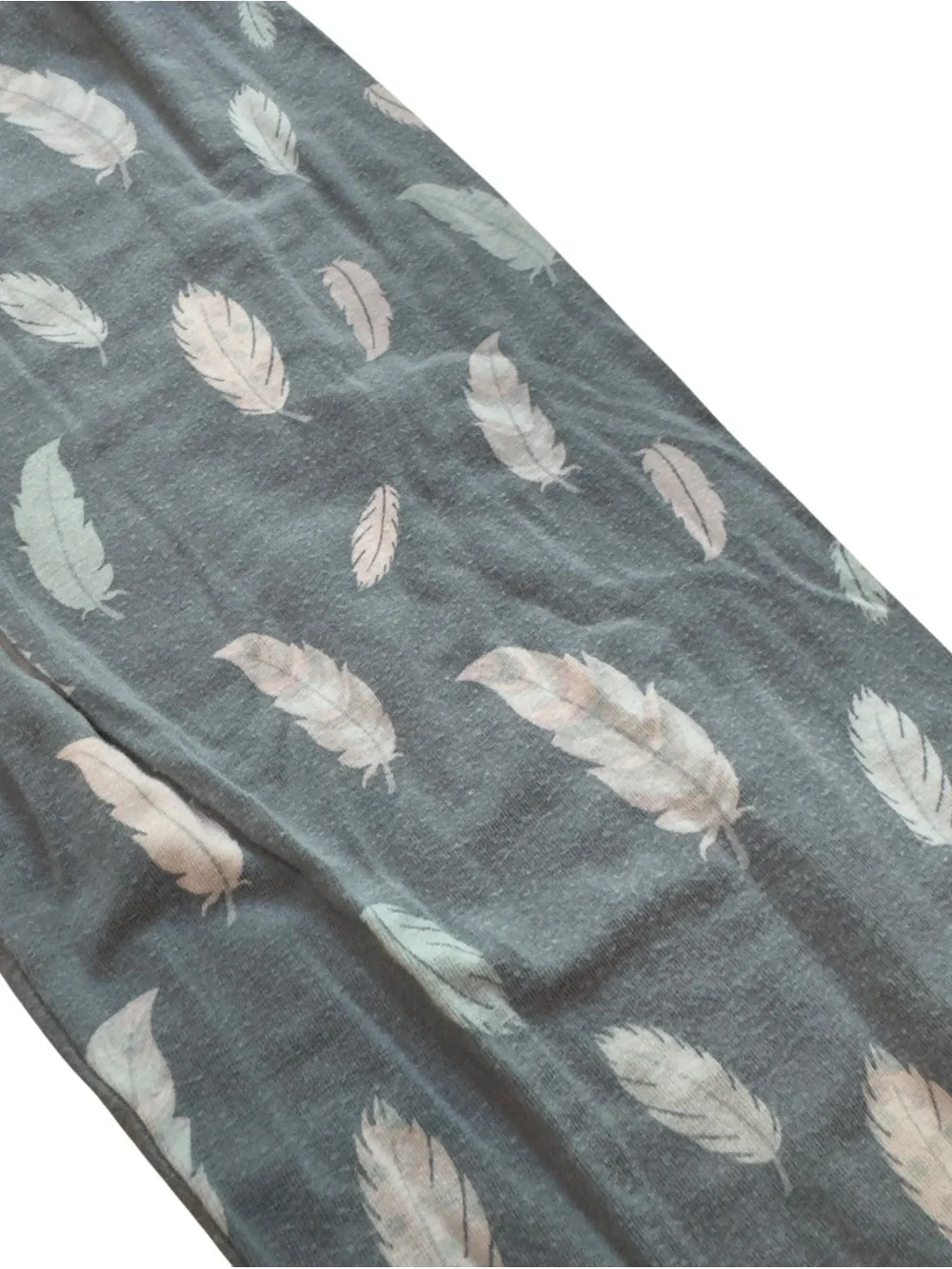Sweet Bamboo Feather Print Soft Bamboo Pajama Set Blue Girls Youth Size 12 EUC